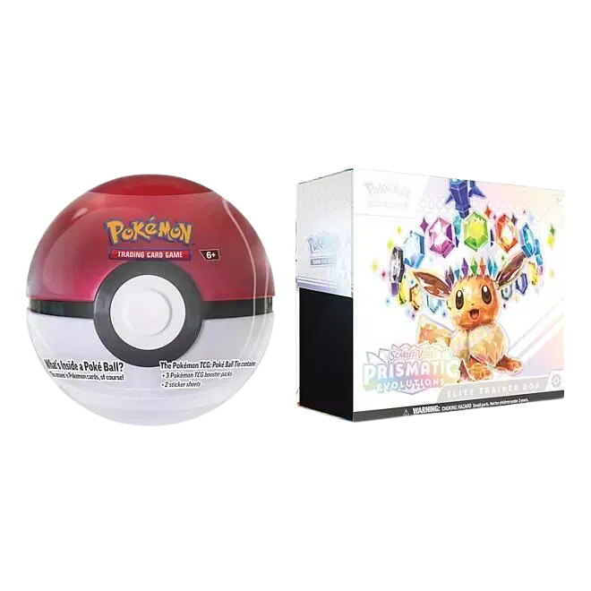 Sam's Club Prismatic Evolutions Elite Trainer Box and Pokéball